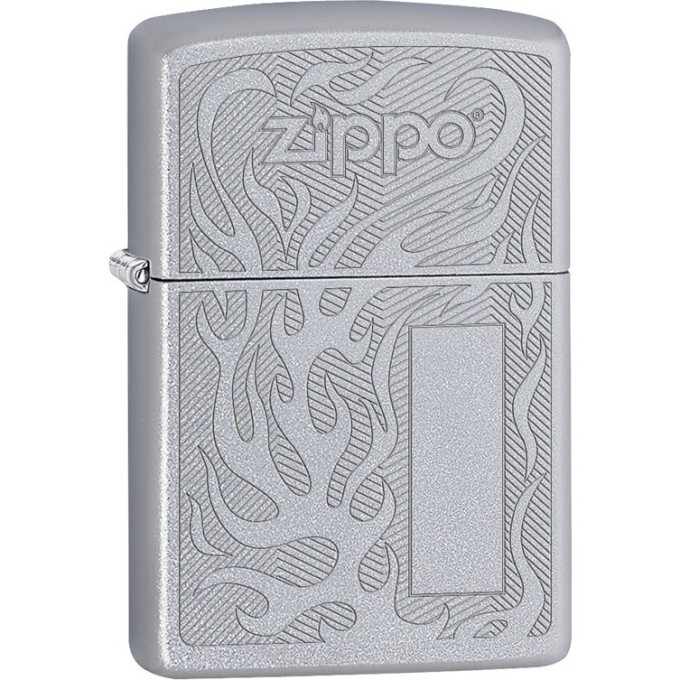 Zippo 29698 — матовая зажигалка с орнаментом пламени
